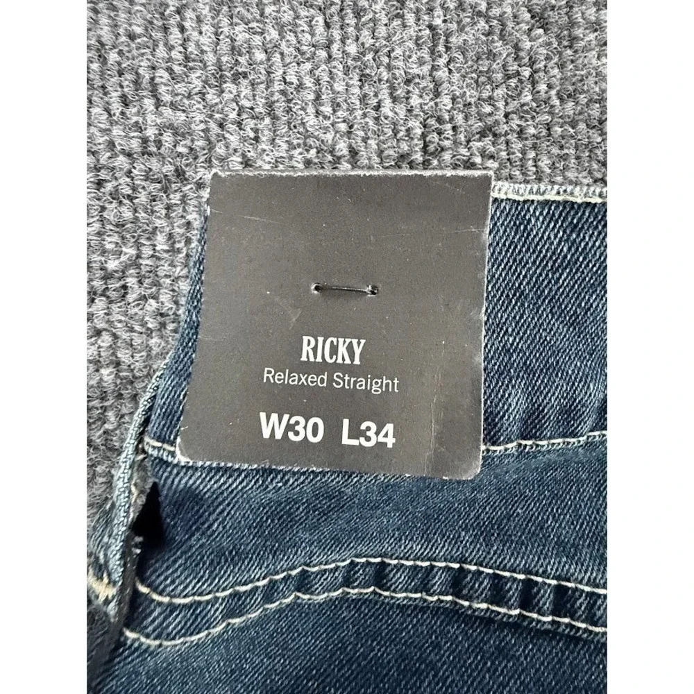 True Religion Ricky Relaxed Straight 30x34 Jeans Dark Woodland Wash NWT 700645